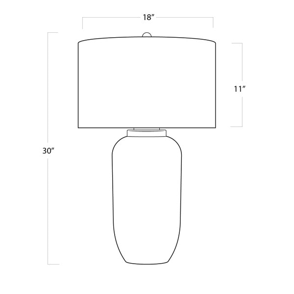 Kyoto Ceramic Table Lamp Line Drawing